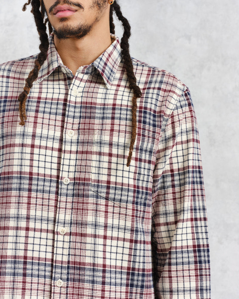 wax london Shelly - Navy/Red Flannel Shirt