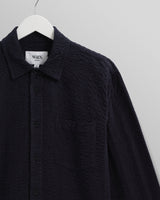 wax london Shelly - Navy Seersucker Corduroy Shirt