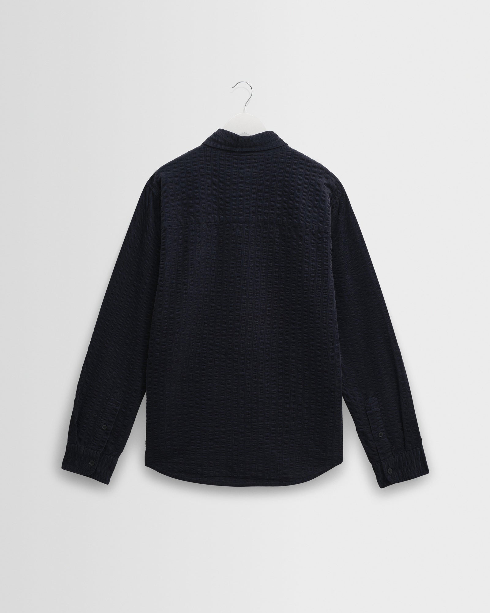 Men's Navy Seersucker Corduroy Shirt | Wax London