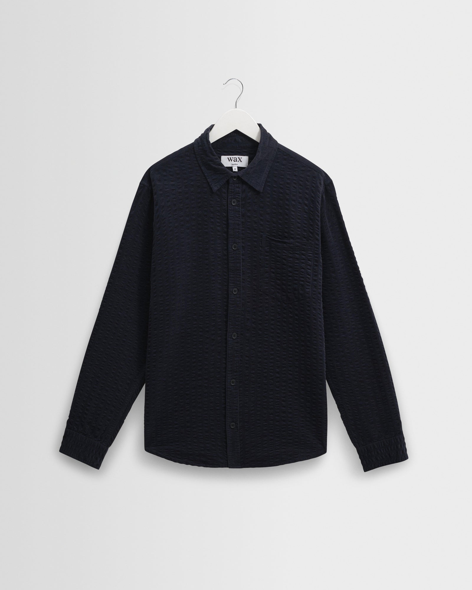 Men's Navy Seersucker Corduroy Shirt | Wax London