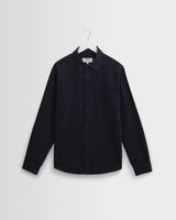 wax london men's Shelly - Navy Seersucker Corduroy Shirt
