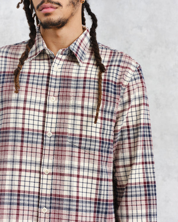 wax london Shelly - Navy/Red Flannel Shirt