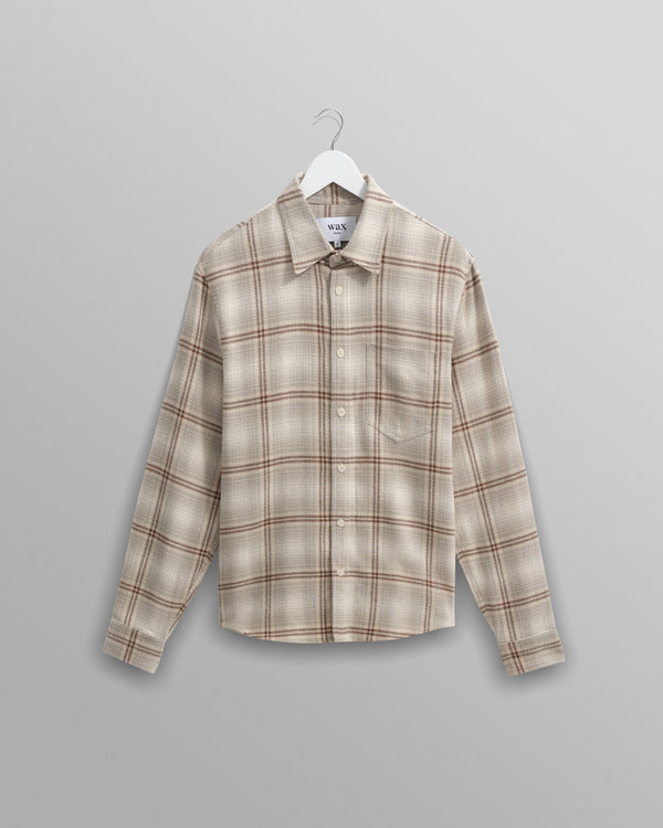 wax london Shelly - Sage And Ecru Ombre Flannel Shirt