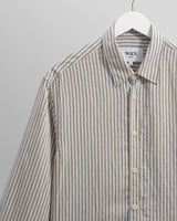 wax london men's Shelly - Sage Viscose Stripe Shirt