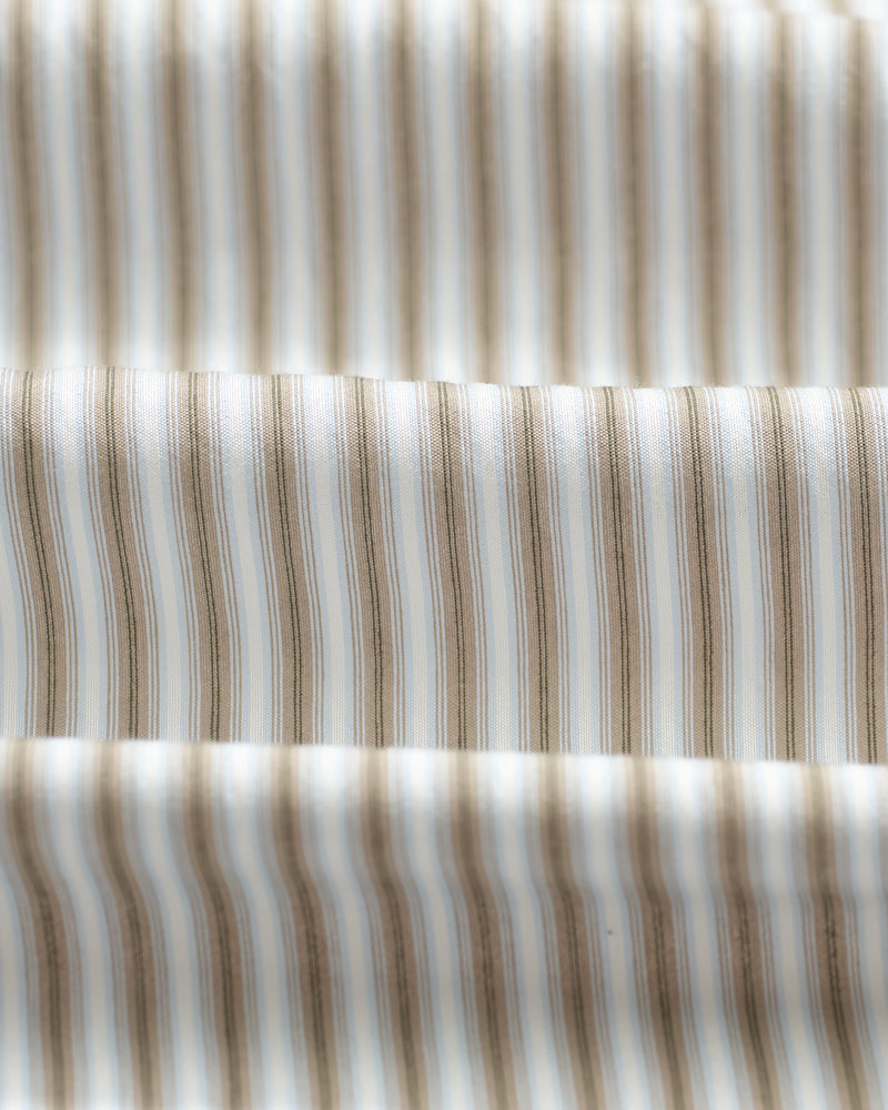 wax london men's Shelly - Sage Viscose Stripe Shirt