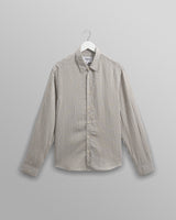 wax london men's Shelly - Sage Viscose Stripe Shirt