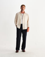 wax london men's Shelly - Stone Seersucker Corduroy Shirt