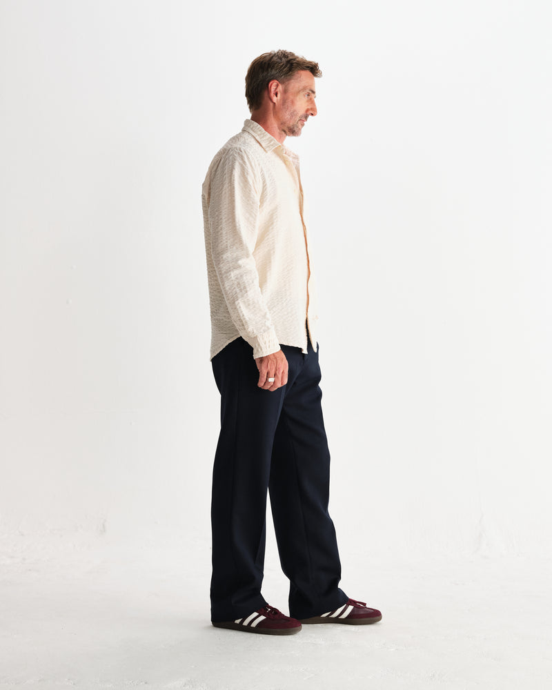 wax london men's Shelly - Stone Seersucker Corduroy Shirt