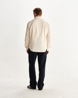 wax london men's Shelly - Stone Seersucker Corduroy Shirt