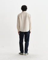 wax london men's Shelly - Stone Seersucker Corduroy Shirt