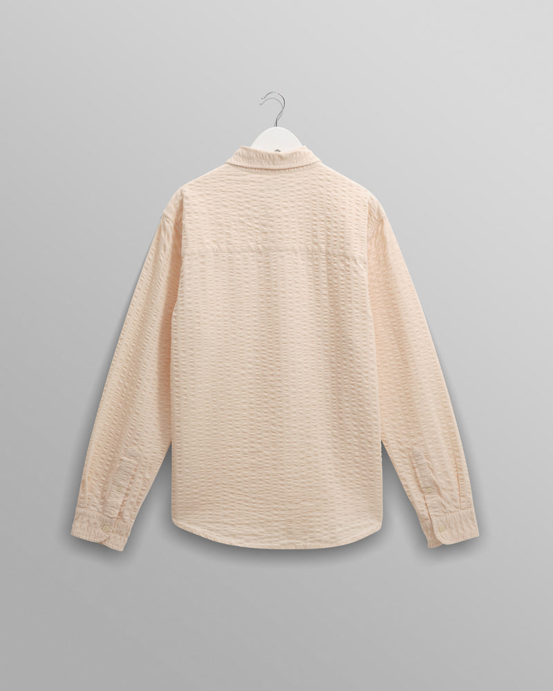 wax london men's Shelly - Stone Seersucker Corduroy Shirt