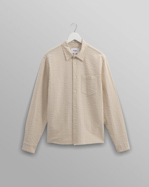 wax london Shelly - Stone Seersucker Corduroy Shirt