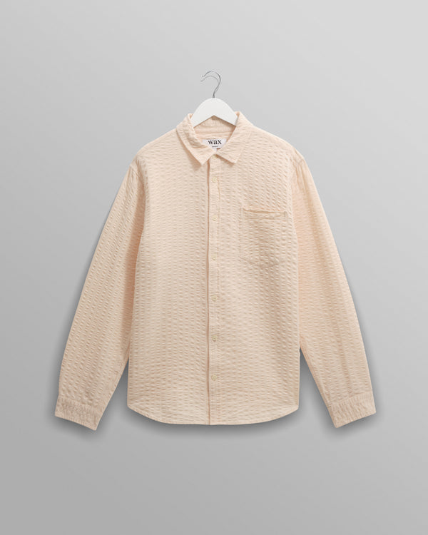 wax london men's Shelly - Stone Seersucker Corduroy Shirt