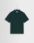 Shore - Bottle Green Textured Short-Sleeve Polo Shirt