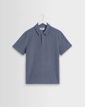Shore - Mid Blue Textured Short-Sleeve Polo Shirt