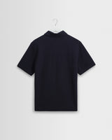 Shore - Navy Textured Organic Cotton Polo Shirt