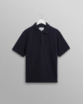Shore - Navy Textured Organic Cotton Polo Shirt