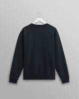 men's wax london SIDNEY SWEATSHIRT COTTON LOOPBACK WASHED BLACK