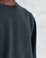 men's wax london SIDNEY SWEATSHIRT COTTON LOOPBACK WASHED BLACK