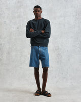 men's wax london SIDNEY SWEATSHIRT COTTON LOOPBACK WASHED BLACK