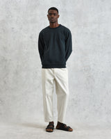 men's wax london SIDNEY SWEATSHIRT COTTON LOOPBACK WASHED BLACK