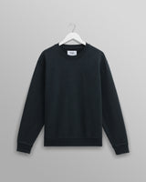 men's wax london SIDNEY SWEATSHIRT COTTON LOOPBACK WASHED BLACK