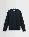 Sidney - Washed Black Brushed Organic Cotton Sweatshirt