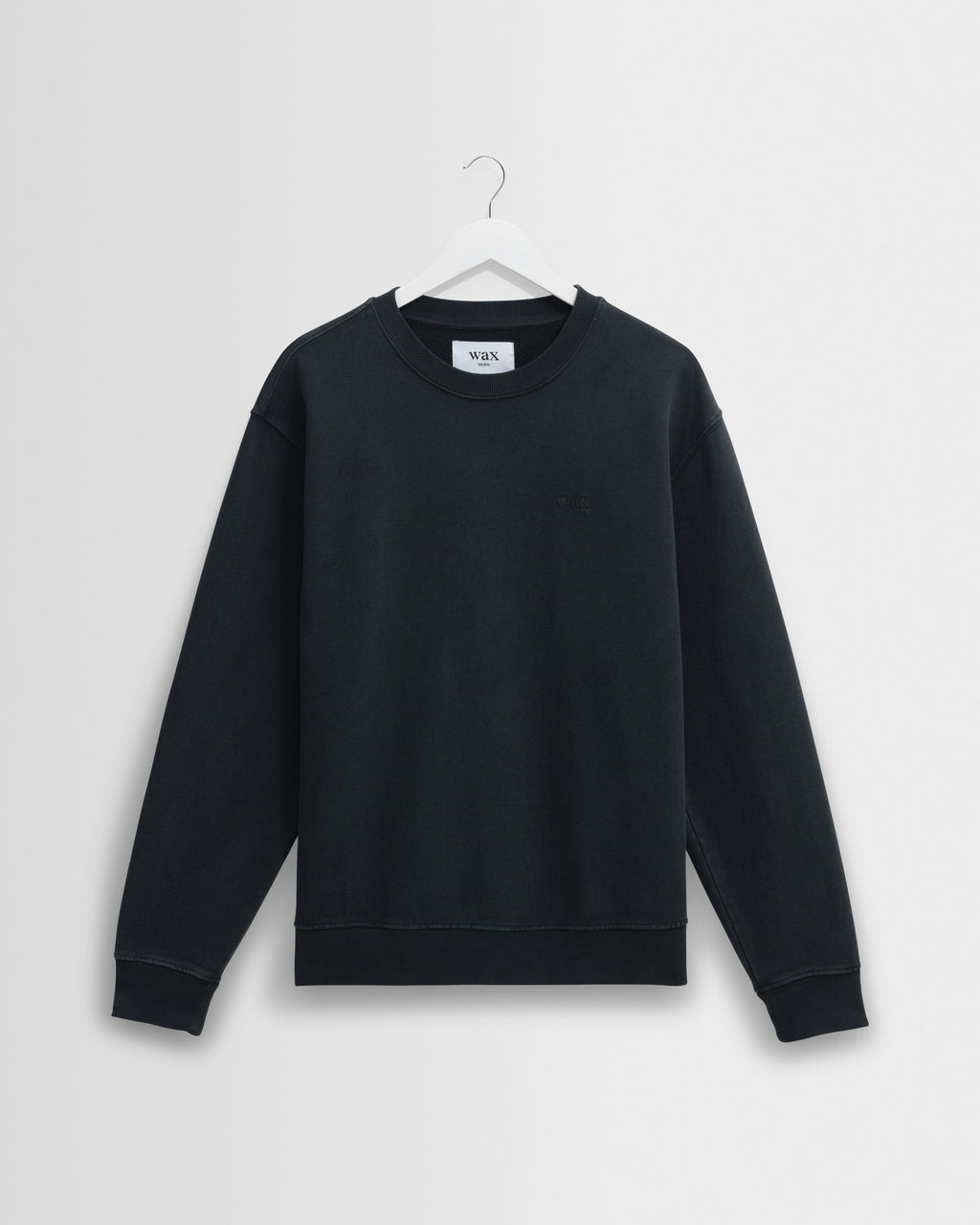 Men's Black Brushed Organic Cotton Sweatshirt | Wax London
