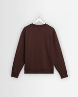 wax london men's Sidney - Washed Brown Loopback Cotton Sweatshirt