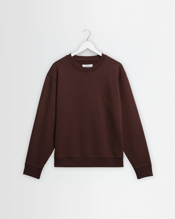 wax london men's Sidney - Washed Brown Loopback Cotton Sweatshirt