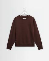 wax london men's Sidney - Washed Brown Loopback Cotton Sweatshirt