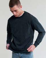 wax london men's Sidney - Washed Navy Brushed Cotton Sweatshirt