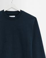 wax london men's Sidney - Washed Navy Brushed Cotton Sweatshirt