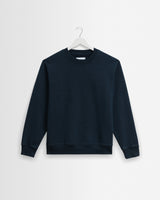 wax london men's Sidney - Washed Navy Brushed Cotton Sweatshirt