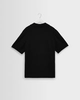 wax london men's Siena - Black Boucle Knitted Polo Shirt