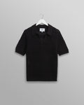 Siena - Black Pointelle Knitted Polo