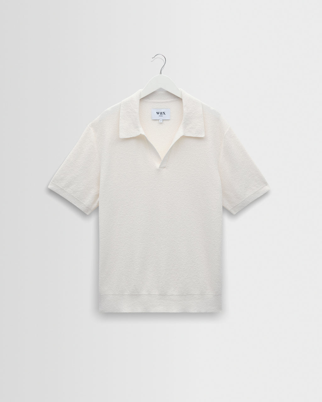 Men's Ecru Boucle Knitted Polo Shirt | Wax London