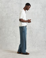 wax london men's Siena - Ecru Fine Gauge Cotton Polo