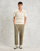 wax london Siena - Ecru Pointelle Knitted Polo