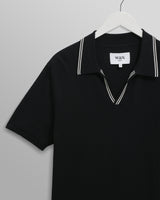 wax london men's Siena - Navy Fine Gauge Cotton Polo