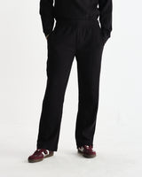 wax london men's Ska - Black Embroidered Logo Loopback Cotton Joggers
