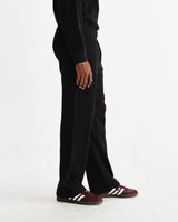 wax london men's Ska - Black Embroidered Logo Loopback Cotton Joggers