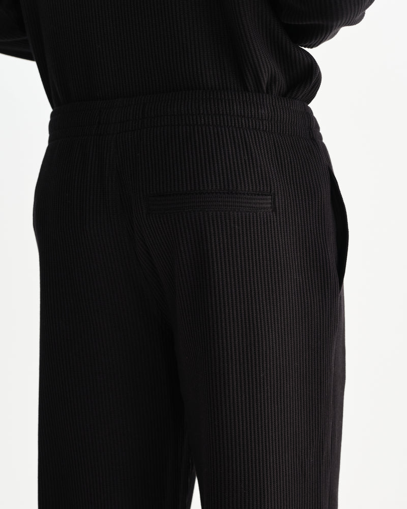 wax london men's Ska - Black Embroidered Logo Loopback Cotton Joggers