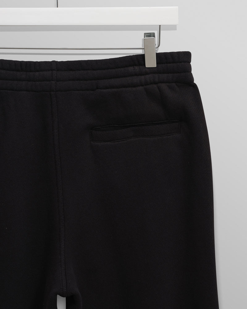 wax london men's Ska - Black Embroidered Logo Loopback Cotton Joggers
