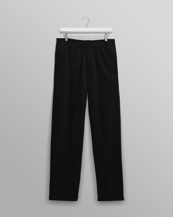 wax london men's Ska - Black Embroidered Logo Loopback Cotton Joggers