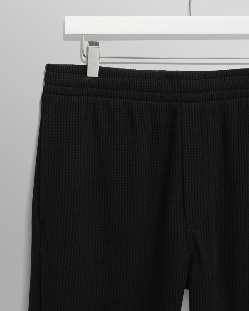 wax london men's Ska - Black Structured Waffle Joggers