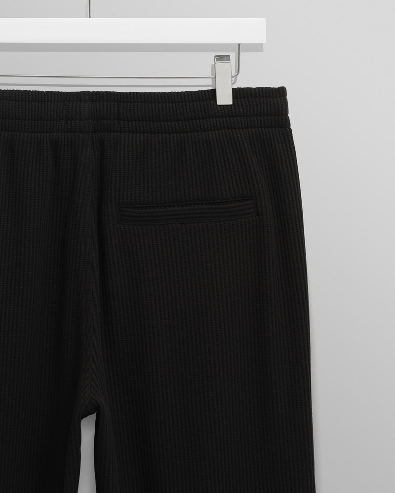 wax london men's Ska - Black Structured Waffle Joggers
