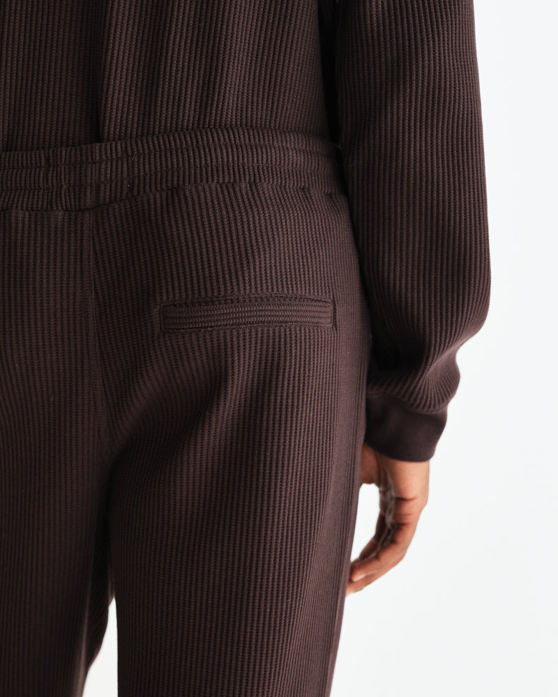 wax london men's Ska - Dark Brown Structured Waffle Joggers