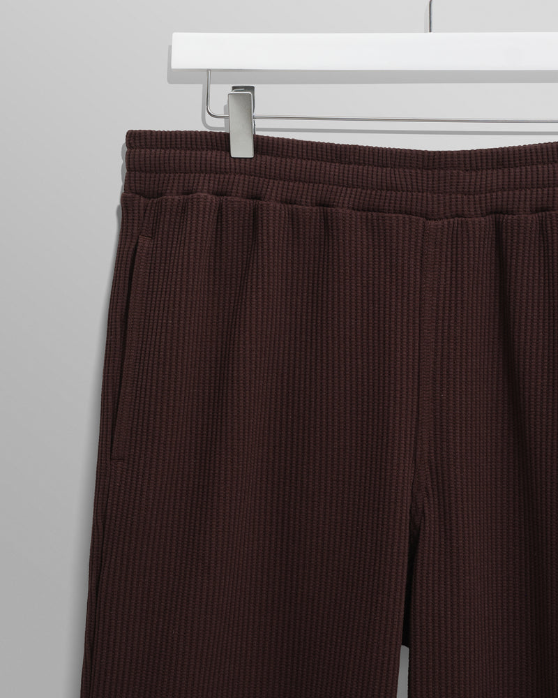wax london men's Ska - Dark Brown Structured Waffle Joggers