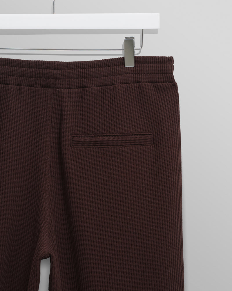 wax london men's Ska - Dark Brown Structured Waffle Joggers